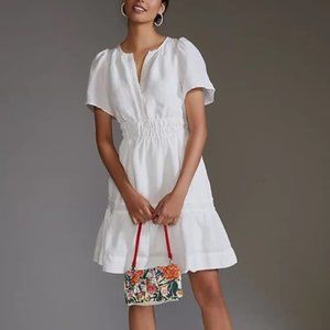 Anthropologie "The Somerset Mini Dress" Linen Edition